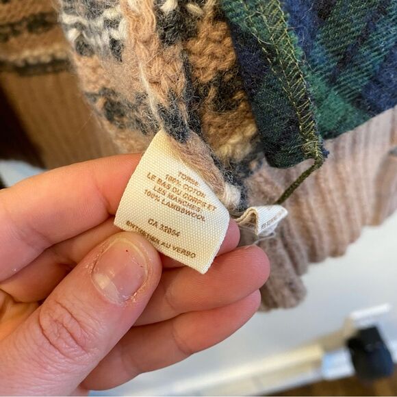 We The Free Lambswool & Cotton Fair Isle Zip Up Sweater Jacket size small - Picture 10 of 14